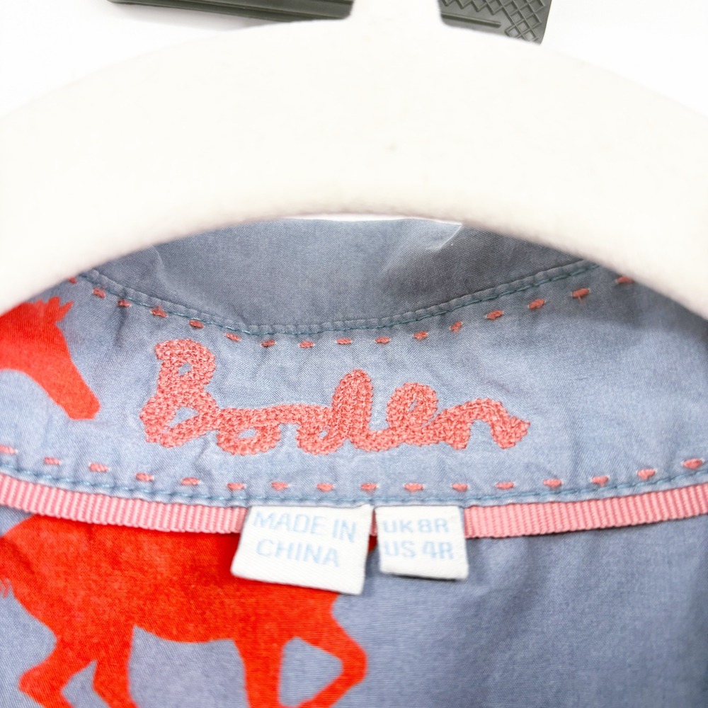 Boden Womens Blue Red Horse Print Preppy Western Rodeo Button Down Shirt Size 4 - Picture 3 of 6